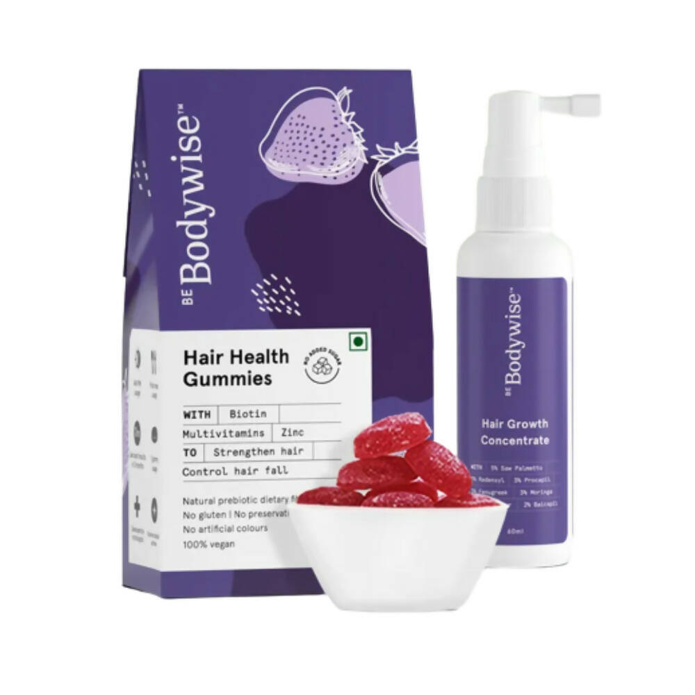 BeBodywise Hair Growth Concentrate and Hair Health Gummies - Distacart