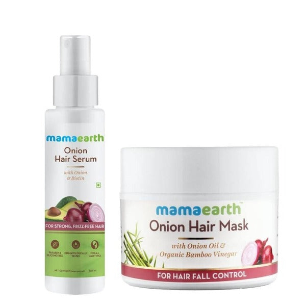 Buy Mamaearth Onion Hair Serum For Silky & Smooth Hair, Tames Frizzy Hair,  with Onion & Biotin for Strong, Tangle Free & Frizz-Free Hair - 100 ml  Online at Low Prices in