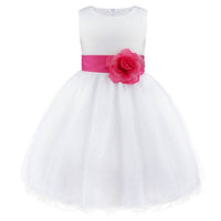 Thumbnail for Asmaani Baby Girl's White Color Satin A-Line Maxi Full Length Dress (AS-DRESS_22056) - Distacart