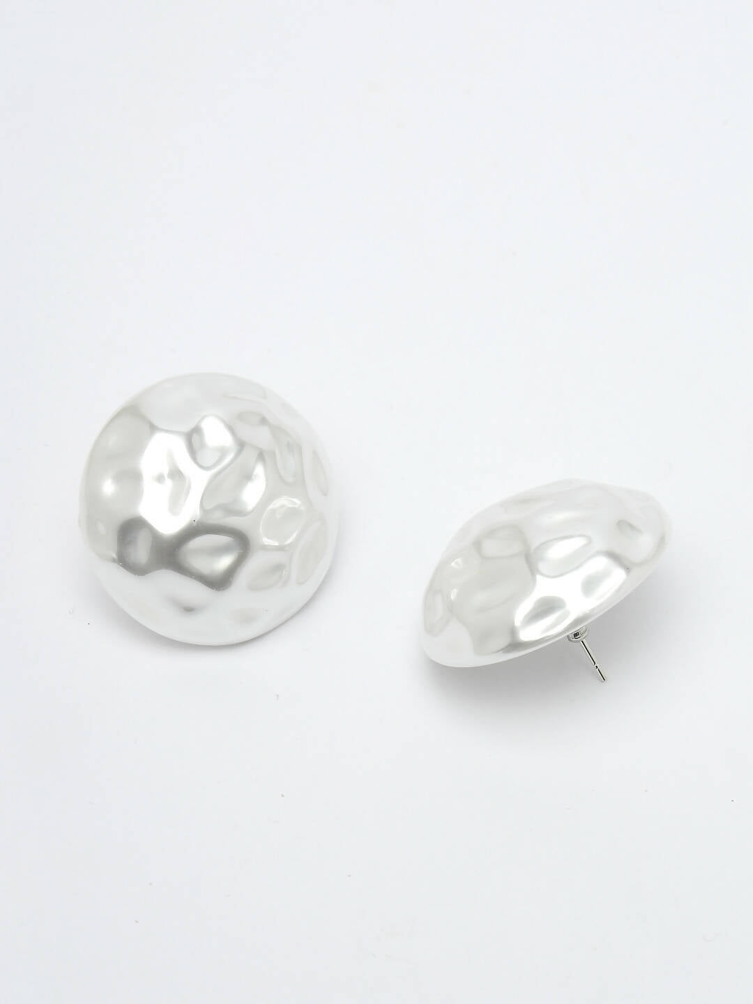 NVR Women's White Color Moon Stud Earrings - Distacart
