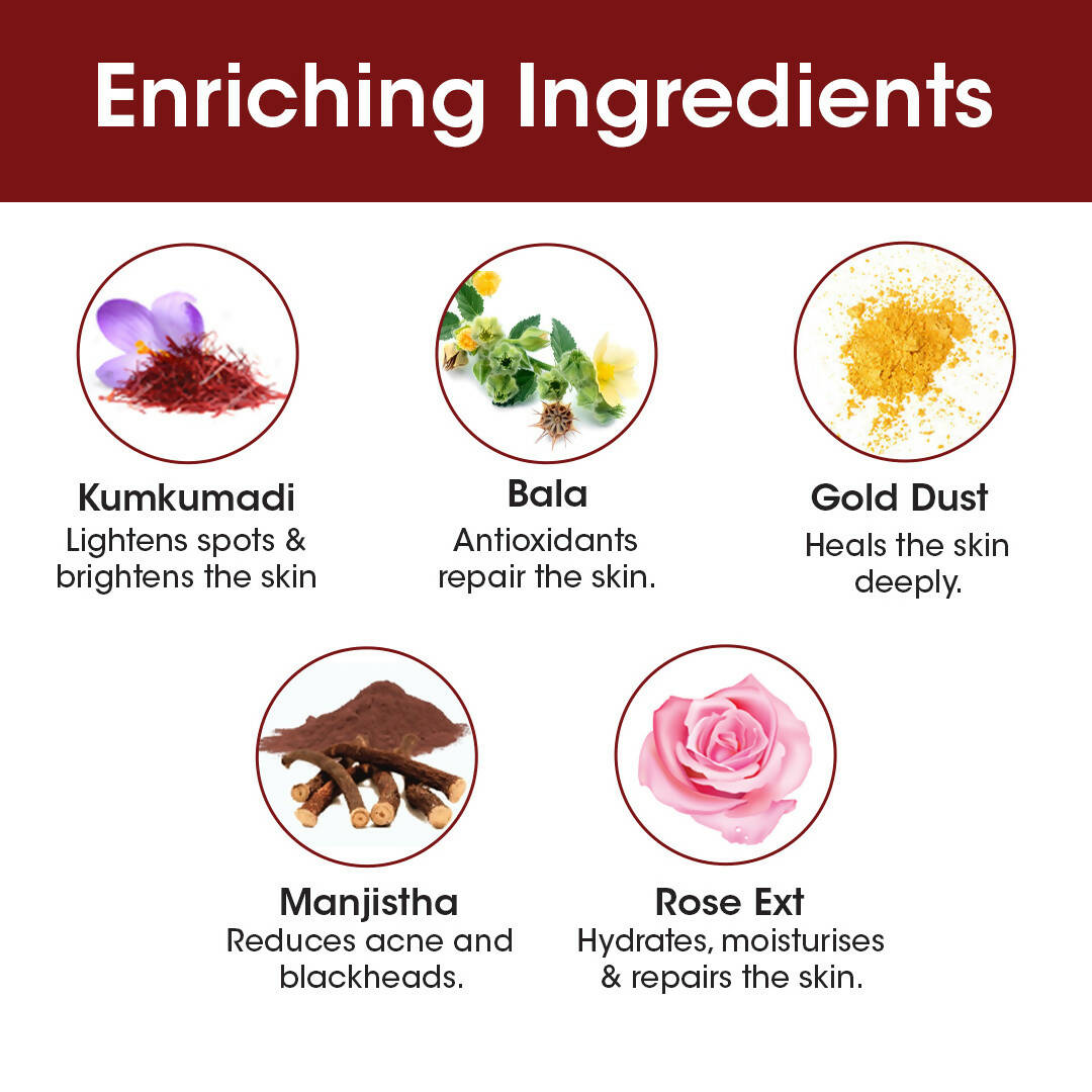 TAC - The Ayurveda Co. Kumkumadi Natural Aloevera Gel for Face & Body with Saffron & 24K Gold Flakes - Distacart