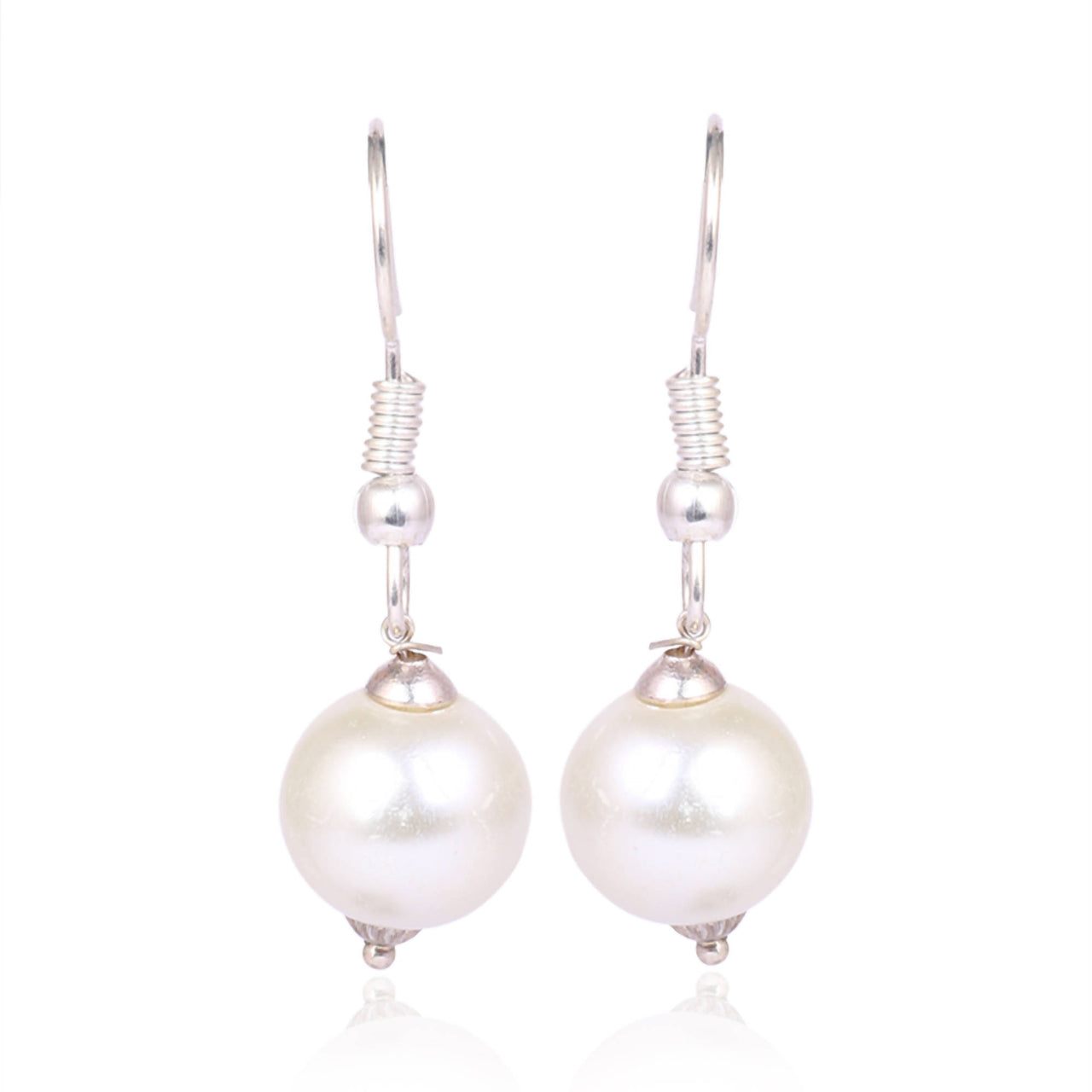 Tehzeeb Creations White Colour Necklace And Earrings With White Pearl