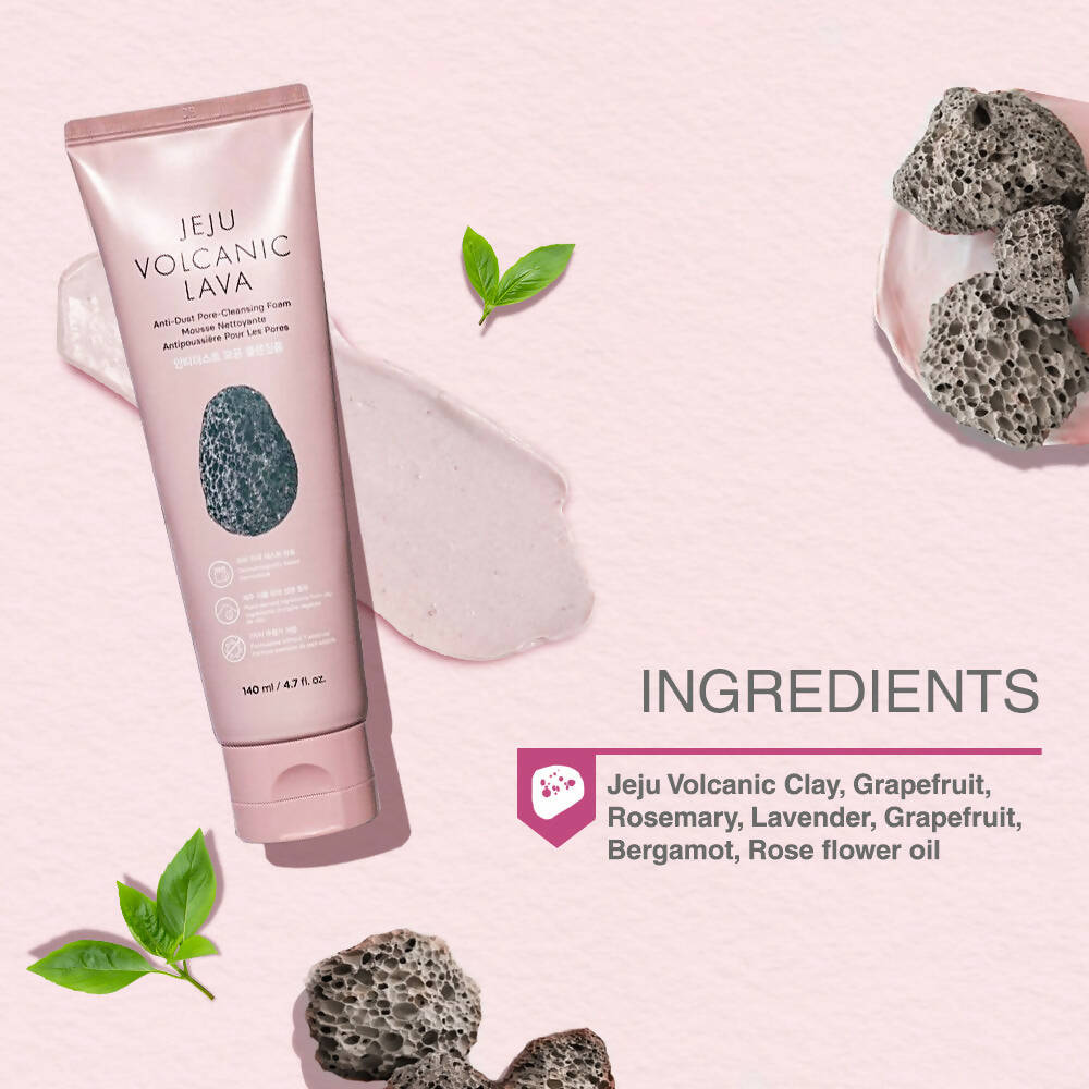 The Face Shop Jeju Volcanic Lava Cleansing Foam - Distacart