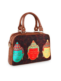 Thumbnail for Sabhyata Buddha - Satin Handbag With Detachable Sling 2 - Distacart
