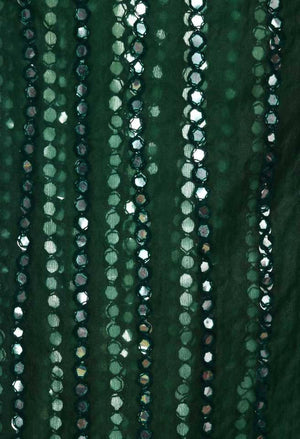 Mominos Fashion Bottle Green Orgenza Mirror Stripe Dupatta