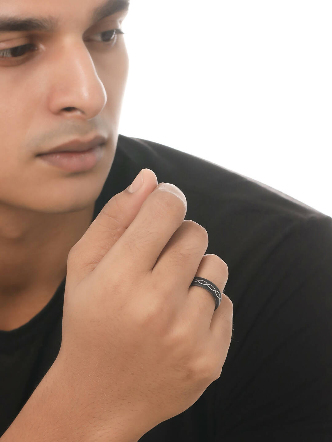 NVR Men's Black Metal Ring - Distacart