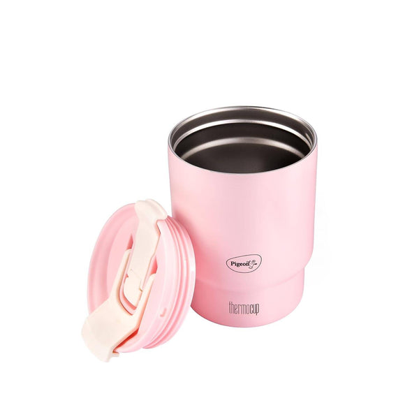 Pigeon Thermocup Stainless Steel Vacuum Insulated Coffee Cup Tumbler - 350ml (Pink) - Distacart
