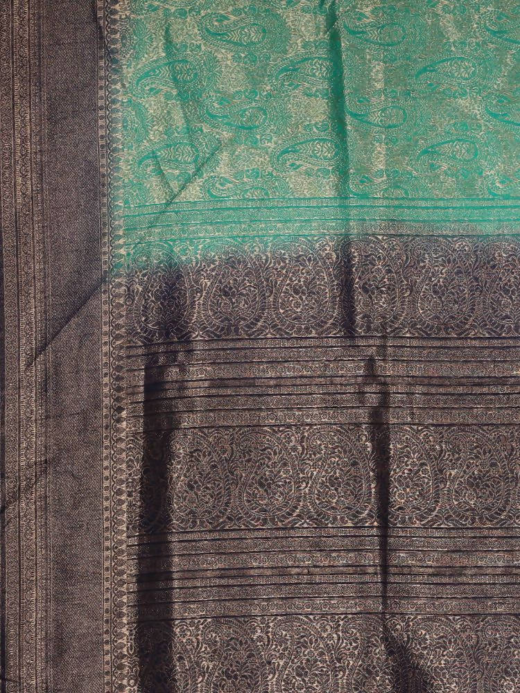 Kalamandir Ethnic Motifs Teal Silk Blend Saree