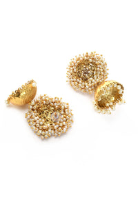 Thumbnail for Mominos Fashion Johar Kamal Gold-Plated & Bead Party Wear Jhumka - Distacart