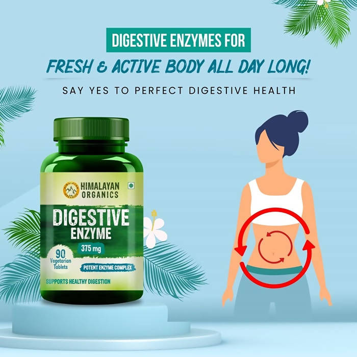 Himalayan Organics Digestive Enzyme 375 mg Potent Enszyme Complex, Supports Healthy Digestion: