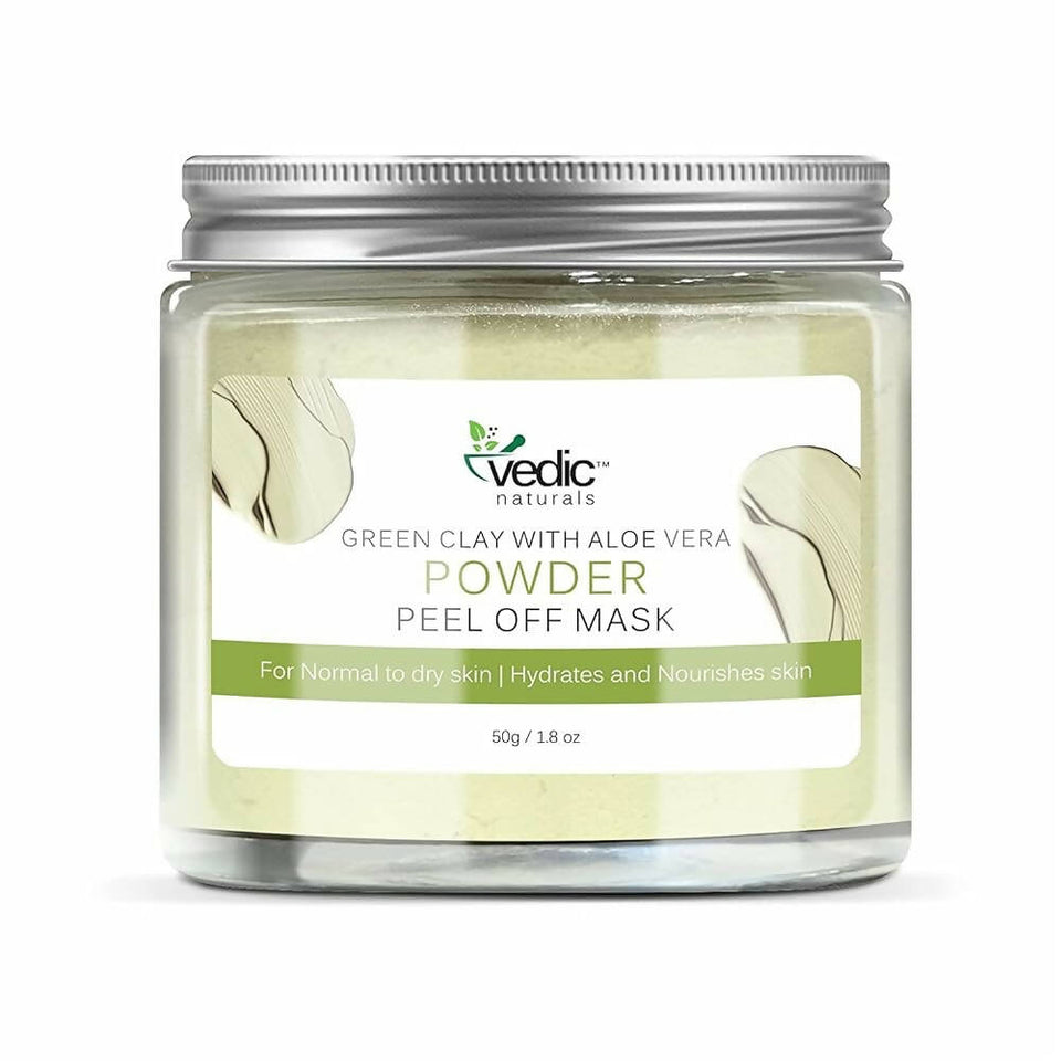 Buy Vedic Naturals Green Clay With Aloe Vera Powder Peel Off Mask