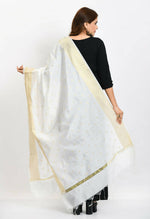 Thumbnail for Mominos Fashion Moeza Women's Banarsi Silk Woven Design White Dupatta - Distacart