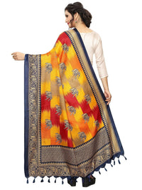 Thumbnail for Vamika Navy Blue Printed Khadi Bhagalpuri Dupatta