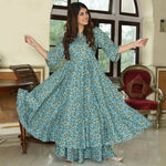 Thumbnail for PartyWear Designer Sky Blue Pure Maslin Palazzo Suit - Anbazaar - Distacart