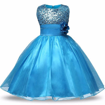Asmaani Baby Girl's Blue Color Satin A-Line Maxi Full Length Dress (AS-DRESS_22038) - Distacart