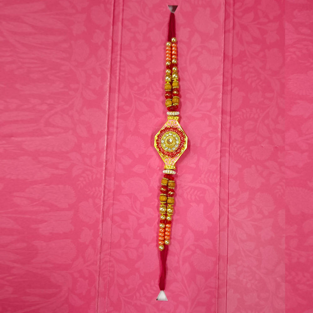 Yellow & Red Design Rakhi - Distacart