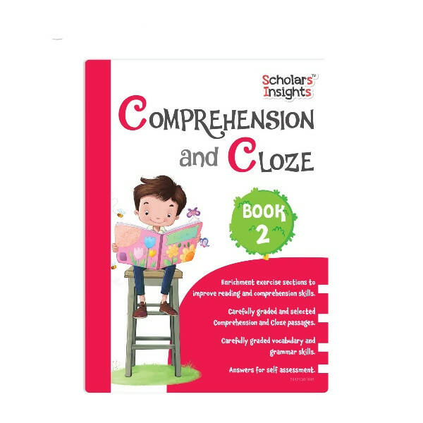 Scholars Insights Comprehension and Cloze Grade 2|English Vocabulary, Grammar Skill Book 2| Ages 7-8 Years - Distacart