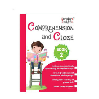 Scholars Insights Comprehension and Cloze Grade 2|English Vocabulary, Grammar Skill Book 2| Ages 7-8 Years - Distacart