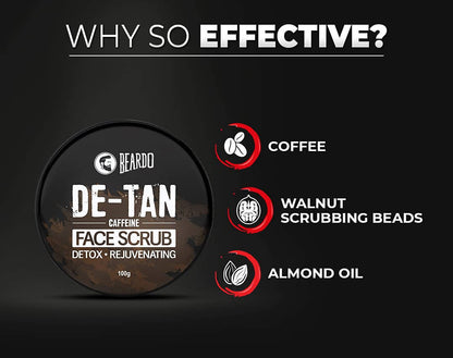 Beardo De-Tan Caffeine Face Scrub - Distacart