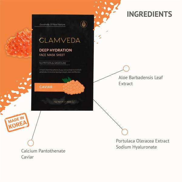 Glamveda Caviar Rejuvenate & Protecting Sheet Mask Pack