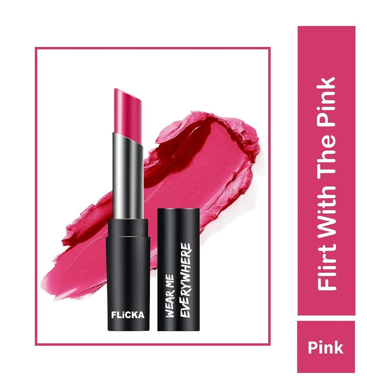 FLiCKA Wear Me Everywhere Creamy Matte Lipstick Flirt With The Pink - Distacart