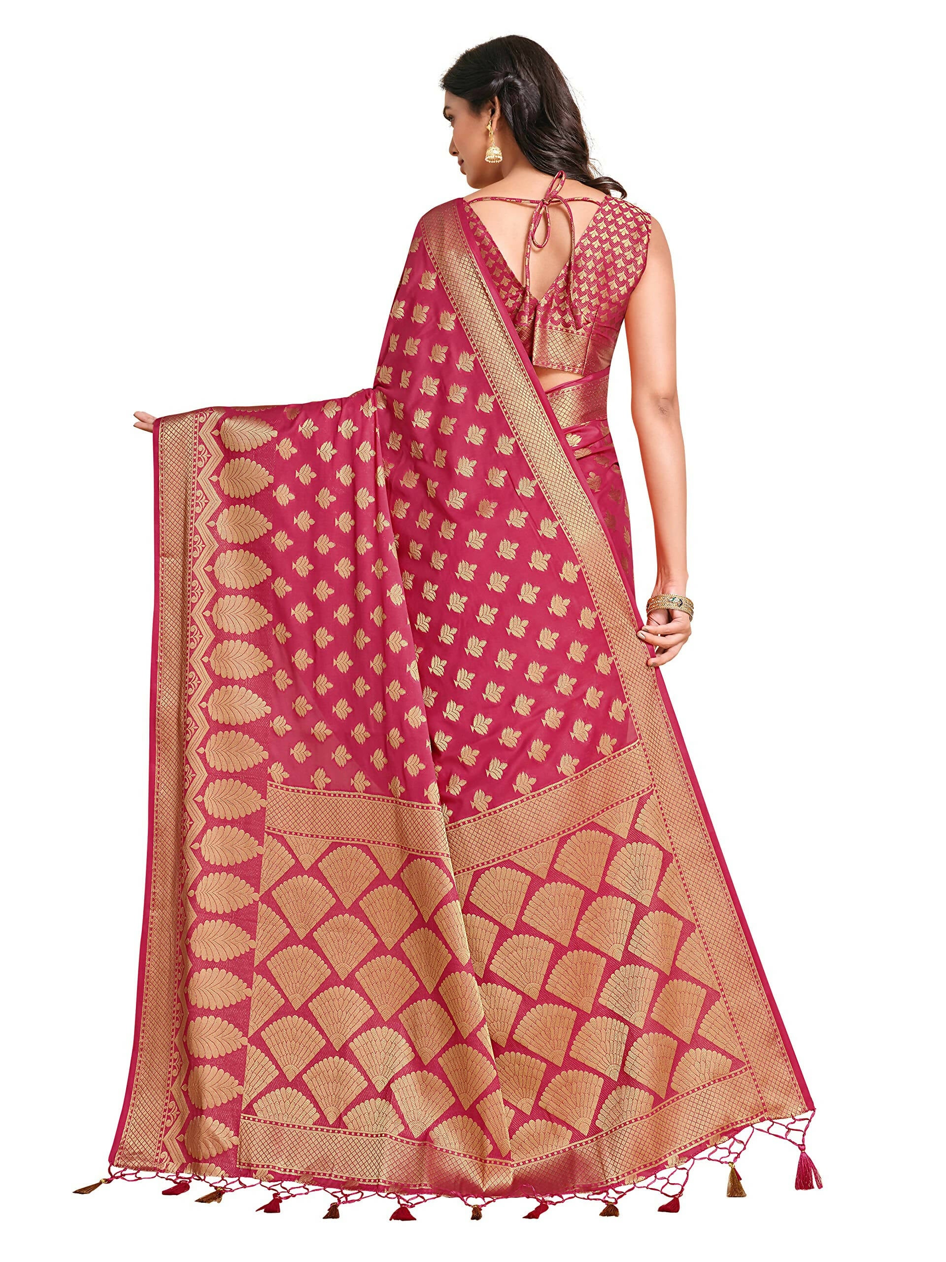 Mimosa Women's Mysore Silk Pink Saree - Distacart