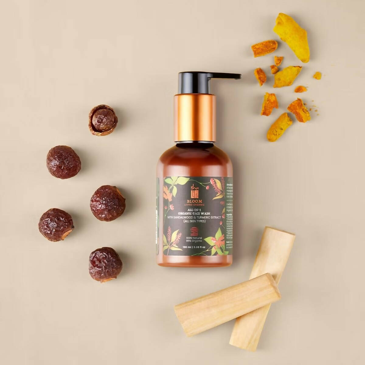 Isha Life All in 1 Organic Face Wash With Sandalwood & Turmeric - Distacart