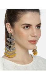 Thumbnail for Mominos Fashion Beautiful Silver & Gold Earrings with Jhumkas Design - Distacart