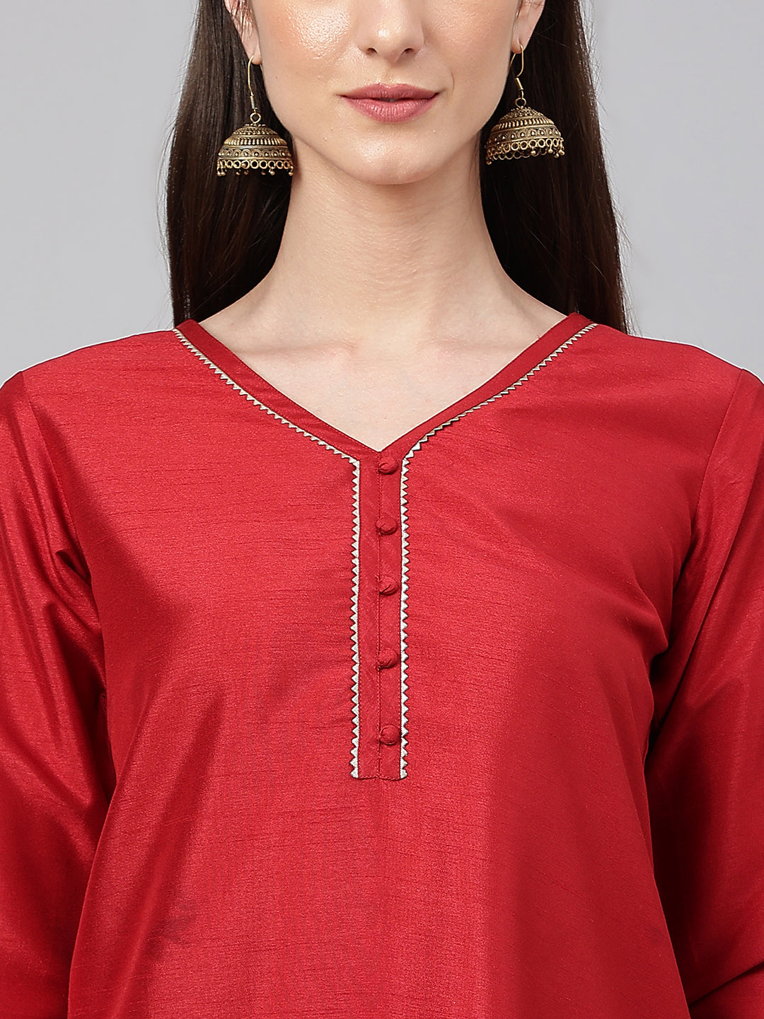 Janasya Women's Maroon Crepe Silk Solid Straight Festival Kurta Set - Distacart
