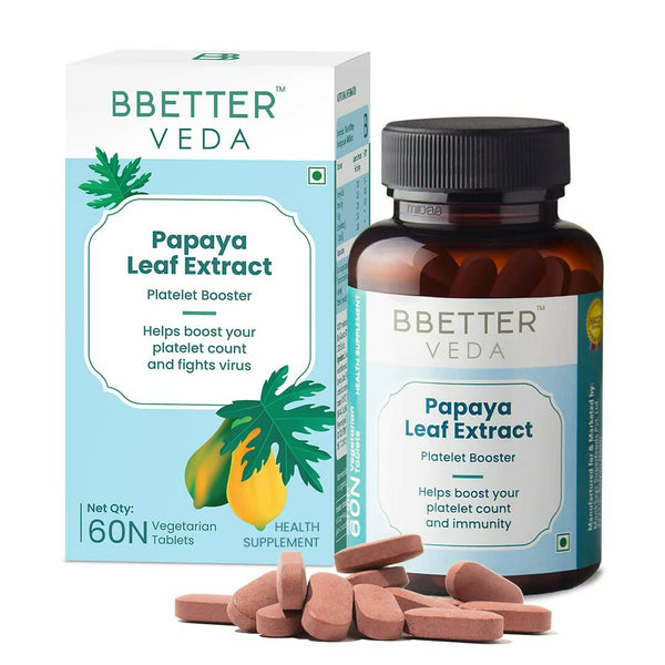 BBETTER Veda Papaya Leaf Extract Platelet Booster Tablets - Distacart