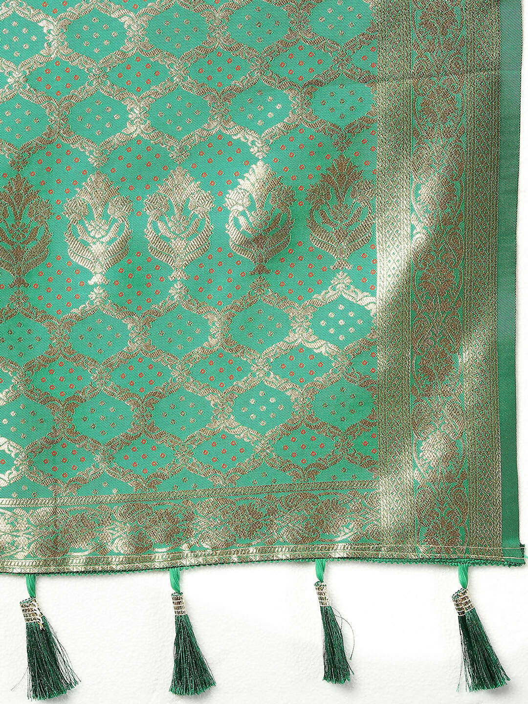Lorenvalley Fashion Blue & Green Patola Silk Woven Design Meenakari Weaving Saree - Distacart