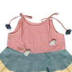 Thumbnail for Mhyssa Sleeveless Flared Frock With Tie Ups - Pink - Distacart