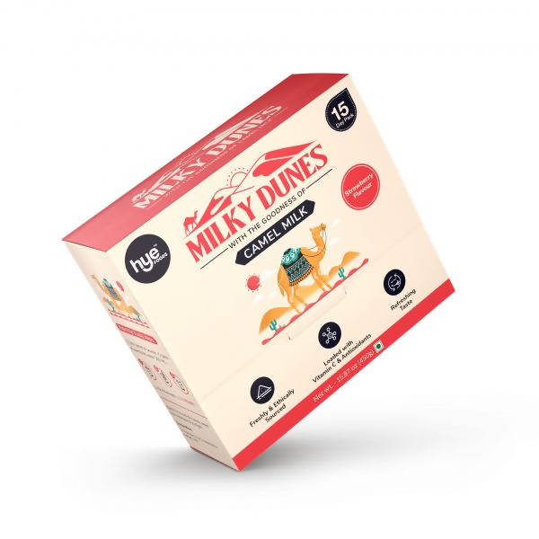 hye Foods Milky Dunes With The Goodness Of Camel Milk-Strawberry Flavour Pack Of 15