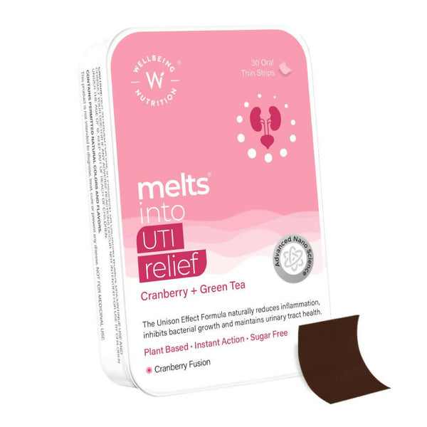 Wellbeing Nutrition Melts UTI Relief Oral Strips-Cranberry Fusion Flavor - Distacart