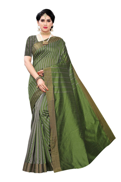 Vamika Paithani Green Cotton Silk Weaving Saree (Paithani Green) - Distacart