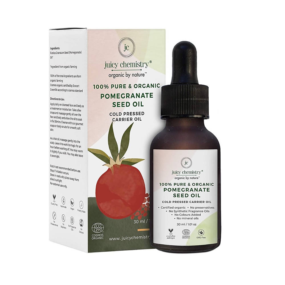 Juicy Chemistry Pure & Organic Pomegranate Seed Oil For Cold Pressed Carrier Oil - Distacart