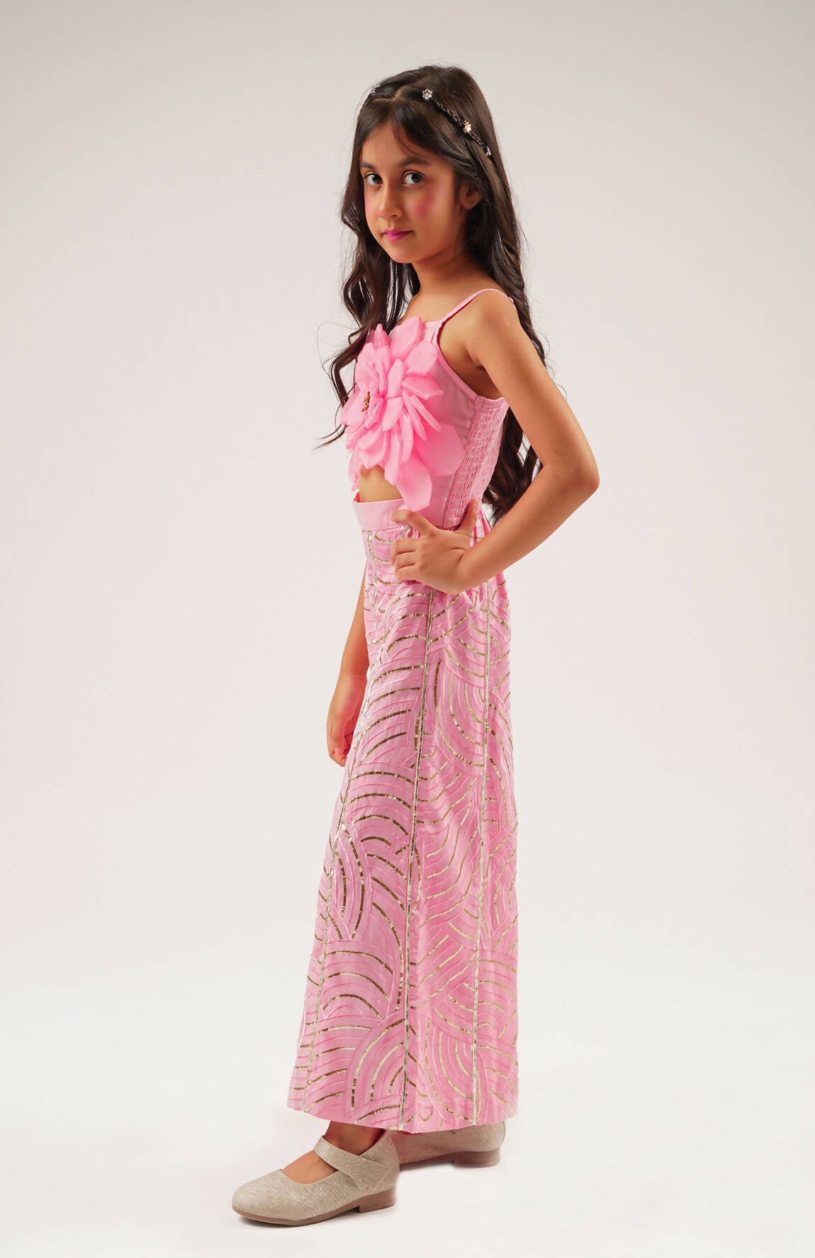 Lil Drama Bollywood Tadka Pink Jumpsuit For Girls - Distacart
