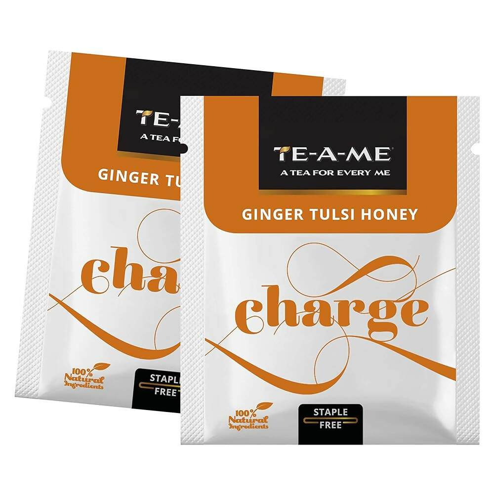 TE-A-ME Charge Ginger Tulsi Honey Herbal Infusion Tea Bags - Distacart