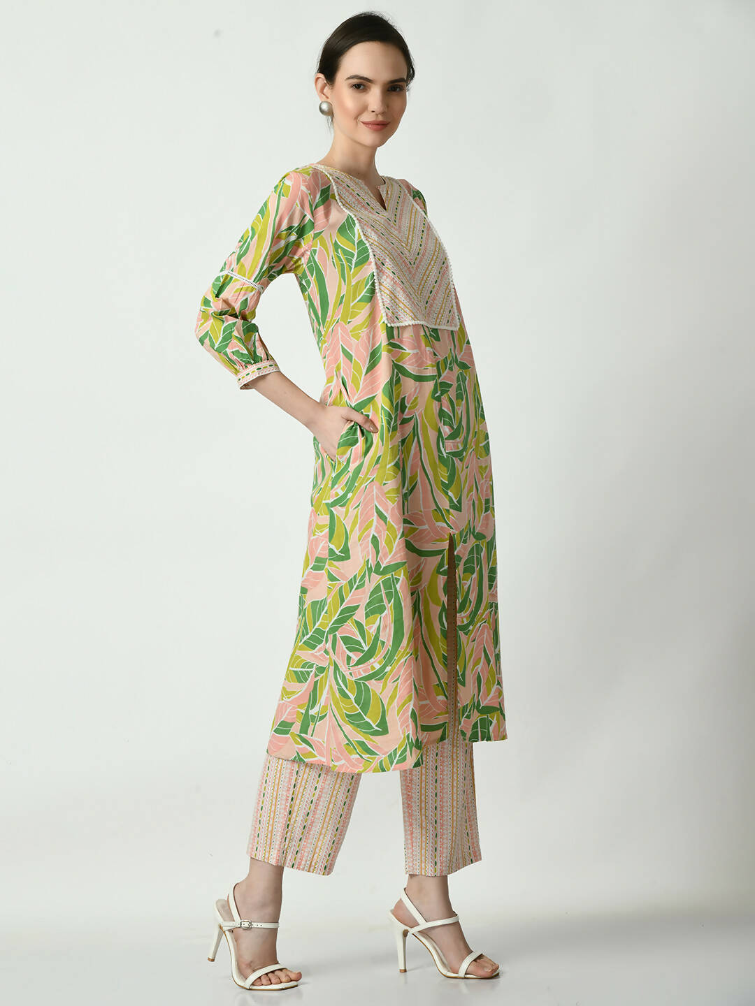 Myshka Women's Multi A-Line Kurta & Palazzos - Distacart