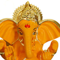Thumbnail for Tamas Gold Plated Gaj Karna Ganesh Idol Orange & gold Color - Distacart