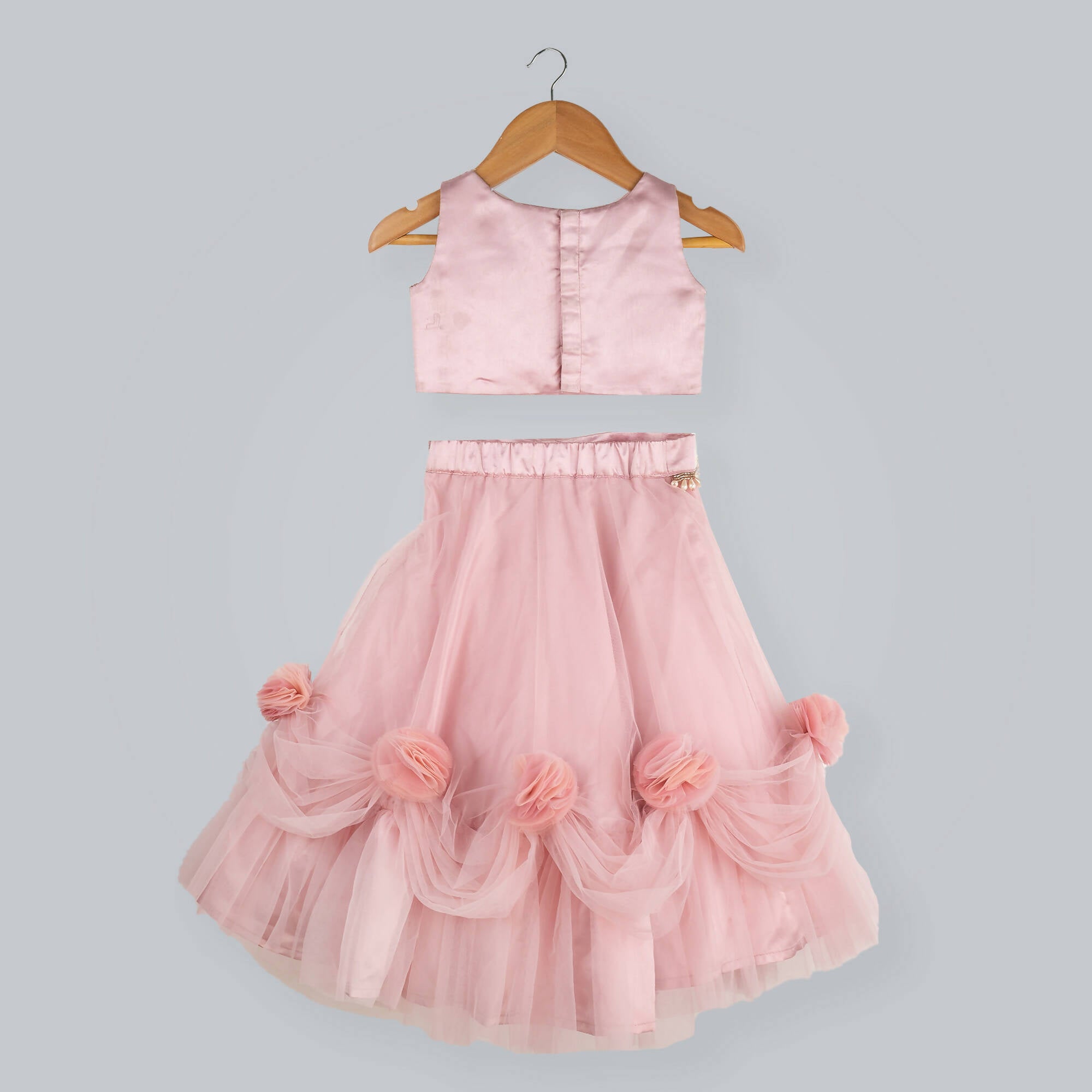 Pink Cow Fashions Old Rose Ghagra Choli With Embellishment On Upper Chest - Distacart