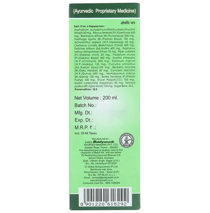 Baidyanath Jhansi Pathreena Syrup - Distacart