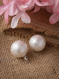 Thumbnail for NVR Women's White Color Moon Stud Earrings - Distacart