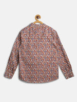 Thumbnail for Manet Ethnic Full Sleeves Printed Shirt - Brown - Distacart