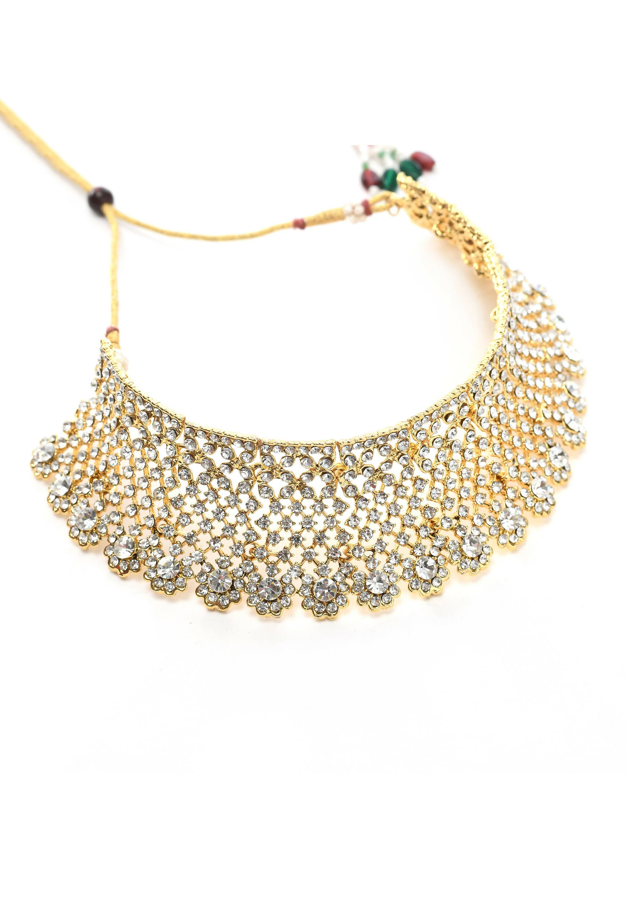 Mominos Fashion Johar Kamal Traditional Rajwadi Design Heavy Golden Colour Necklace Set - Distacart