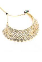 Thumbnail for Mominos Fashion Johar Kamal Traditional Rajwadi Design Heavy Golden Colour Necklace Set - Distacart