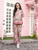 Red Rayon Floral Printed Top with Matching Bottom - Eesha - Distacart