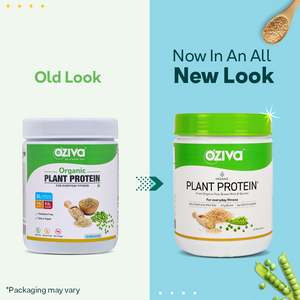 OZiva Organic Plant Protein For Everyday Fitness Old look New look
