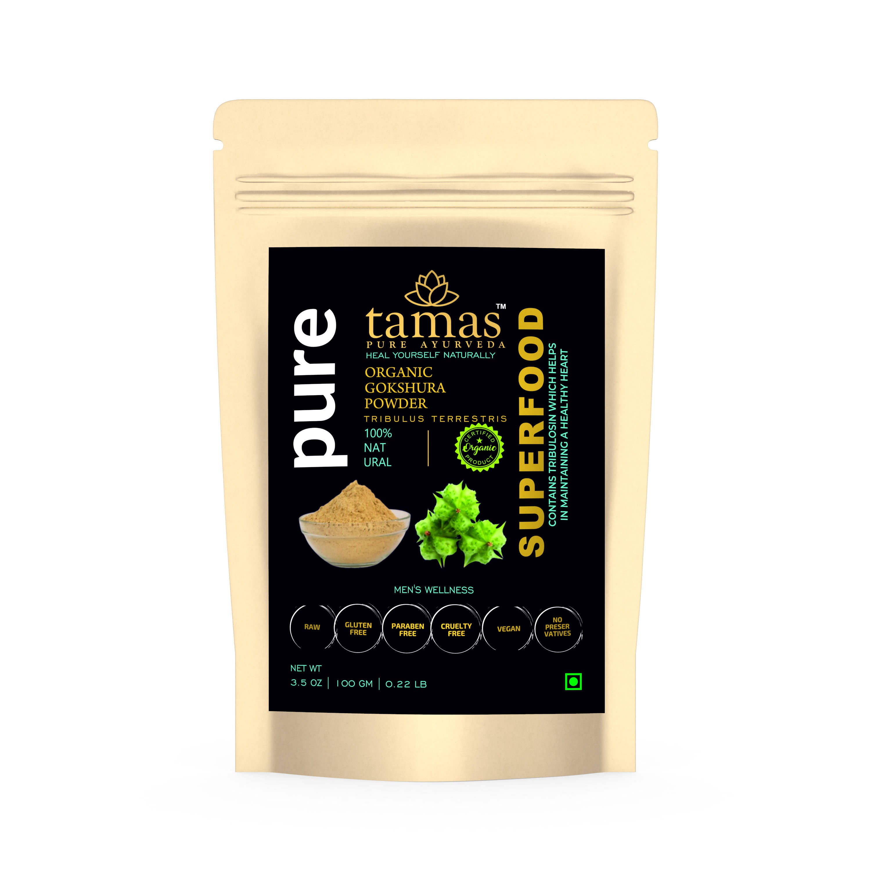 Tamas Pure Ayurveda Superfood Organic Gokshura Powder - Distacart