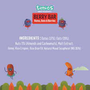 Timios Berry Bar - Dates Oats & Berries - Distacart